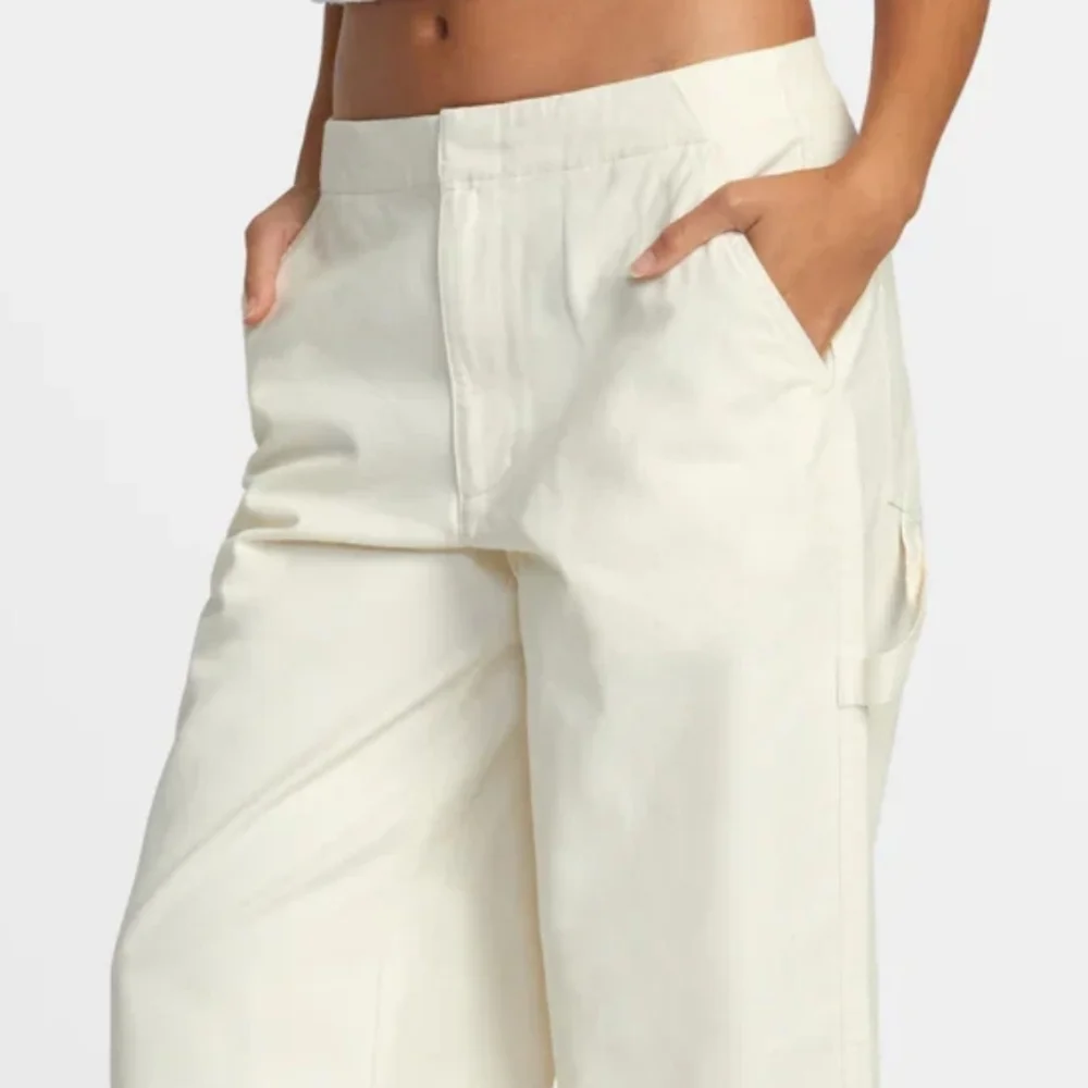 RVCA Back Bay Pant Relaxed Wide Leg Chino Utility 100% Cotton Latte 31 NWT